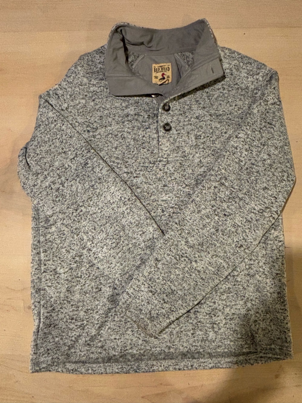 RedHead Men's Heather Gray Knit Shirt Jacket with Button Placket